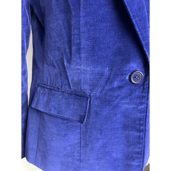 RLM Authentic Vintage Electric Indigo Blue Women Velvet Jacket 14 Made in Japan - Picture 4 of 7